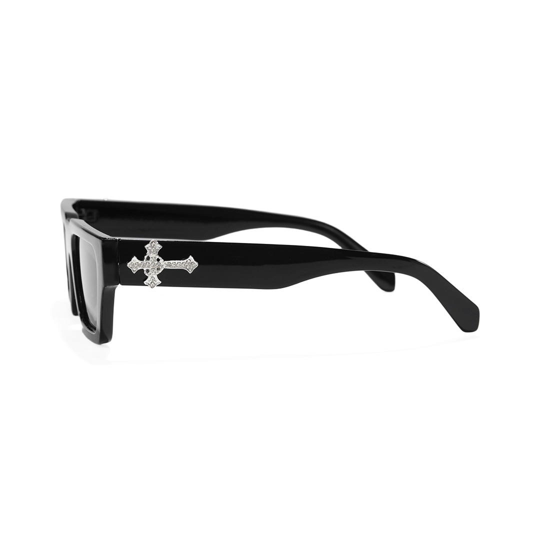 Side view of Kross rectangle pc sunglasses EP0082511 in black