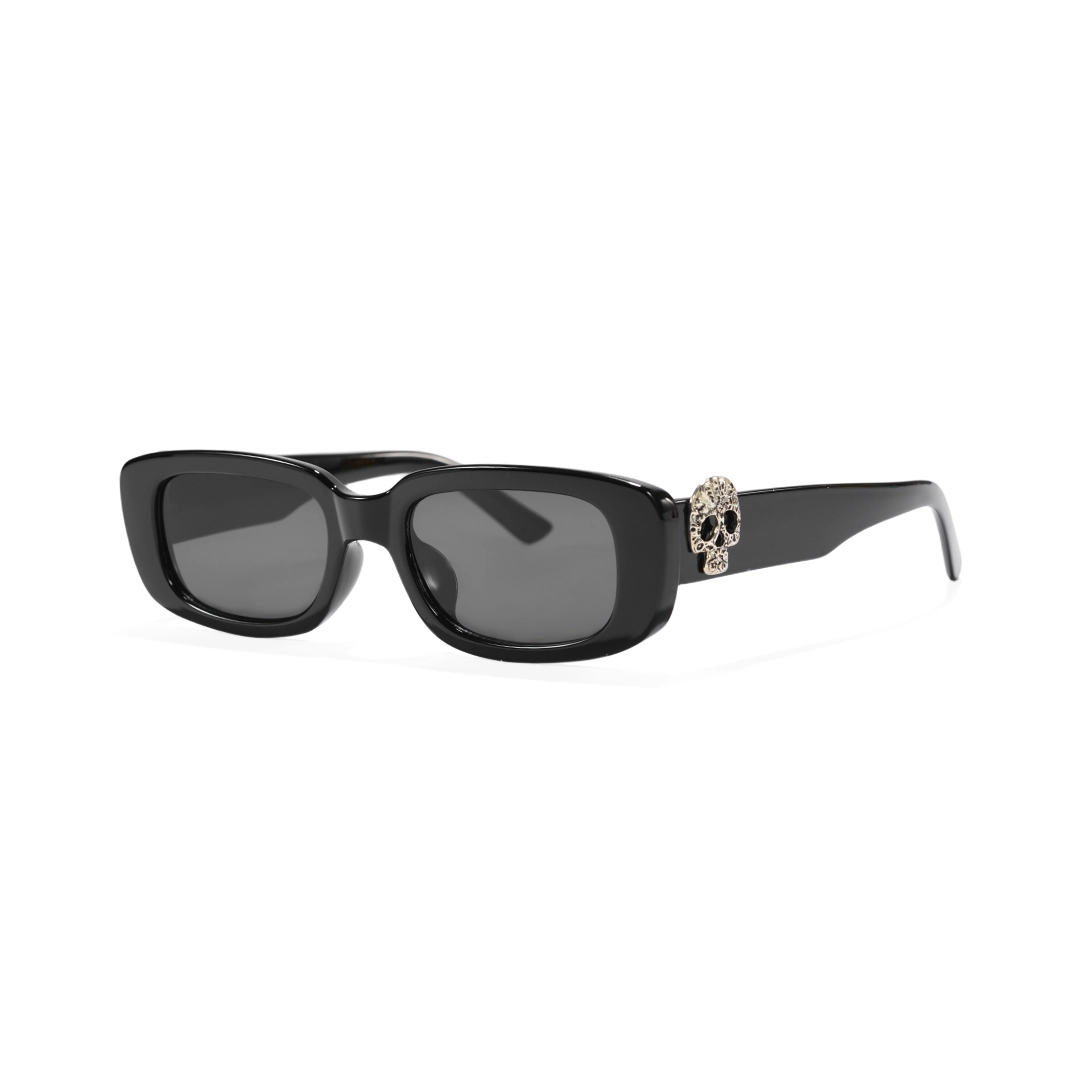 Angle view of Lysander rectangle pc sunglasses EP0092511 in black