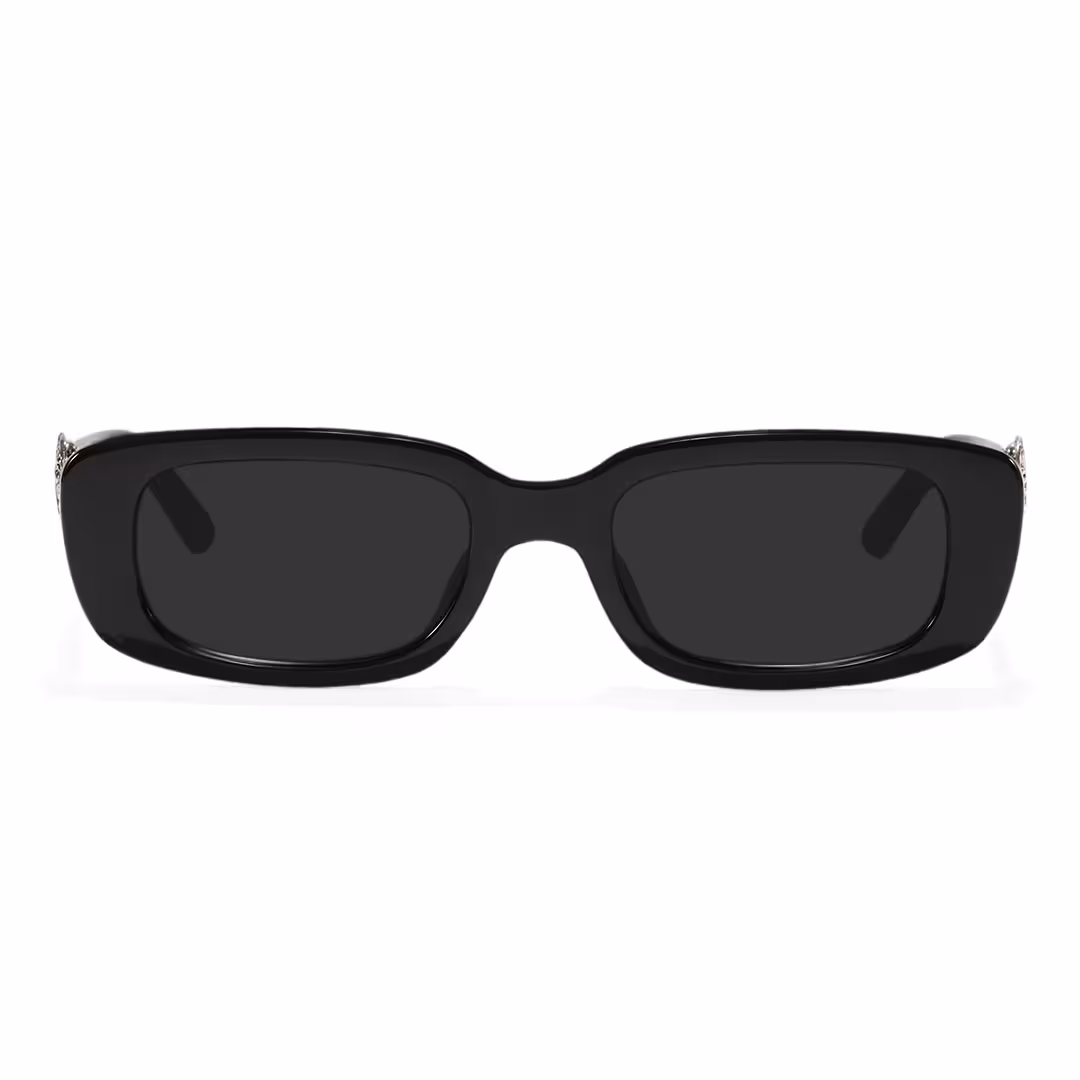 Front view of Lysander rectangle pc sunglasses EP0092511 in black