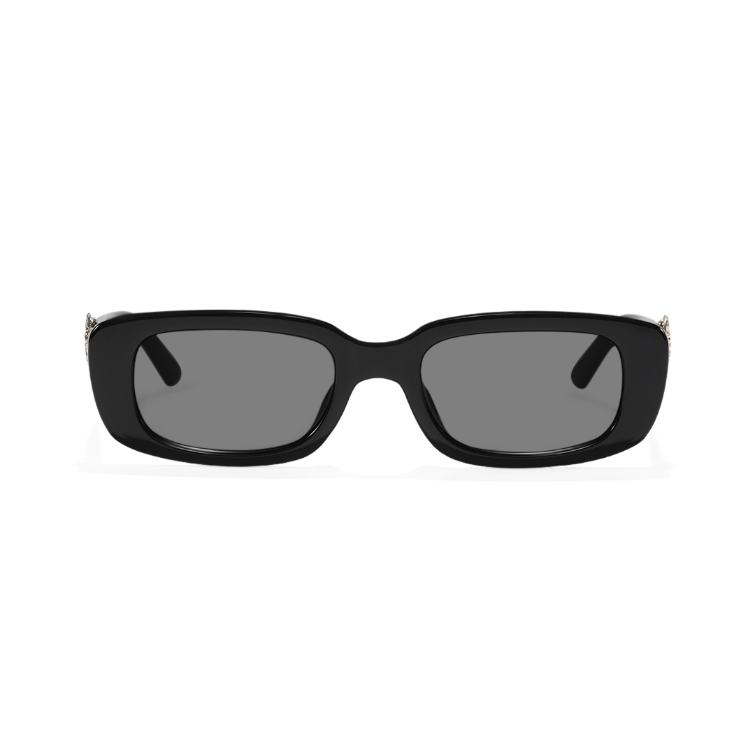 Front view of Lysander rectangle pc sunglasses EP0092511 in black