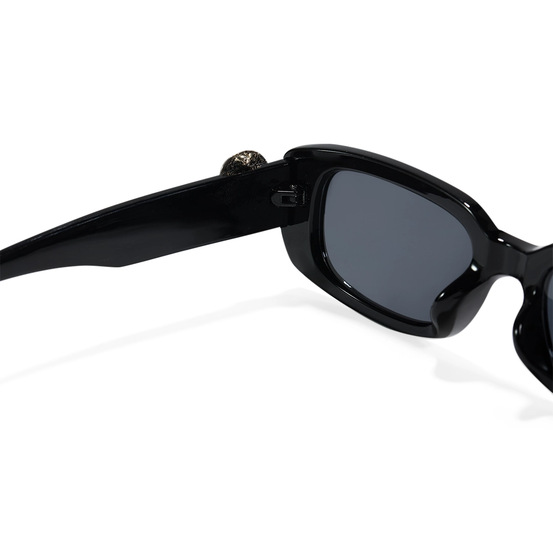 Hinge detail of Lysander rectangle pc sunglasses EP0092511 in black