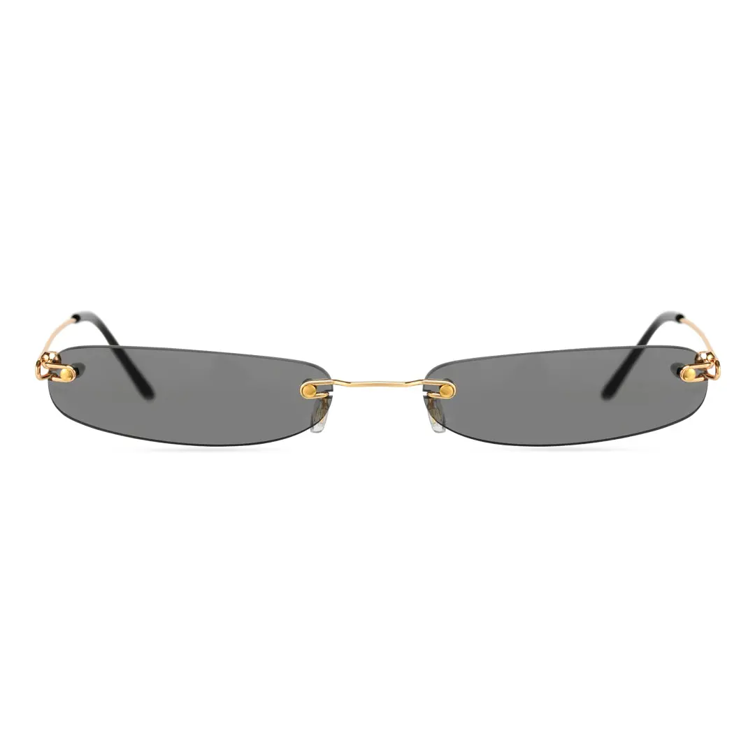 Front view of Heath y2k rectangle pc sunglasses EP0112410 in grey