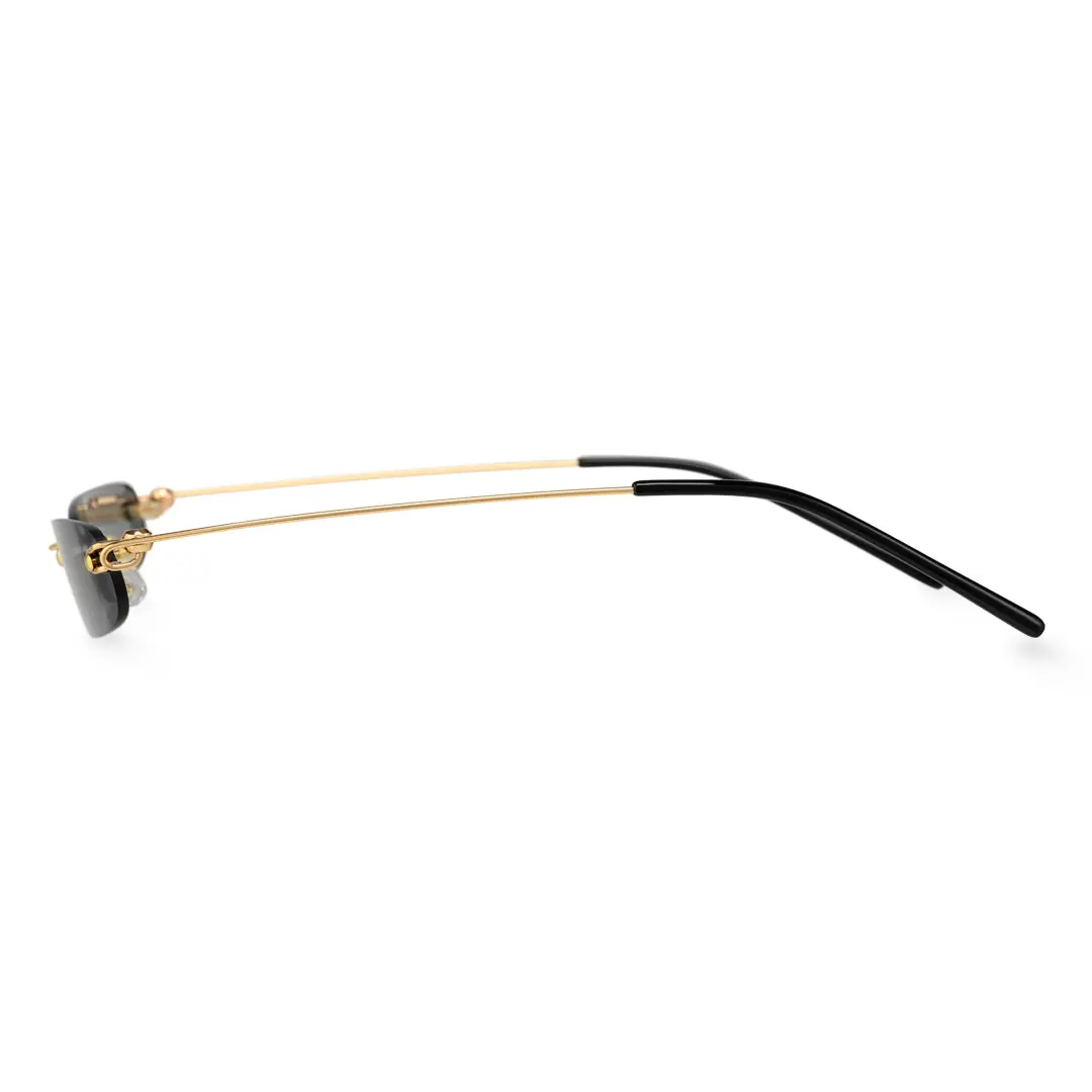 Side view of Heath y2k rectangle pc sunglasses in grey. SPU: EP0112410