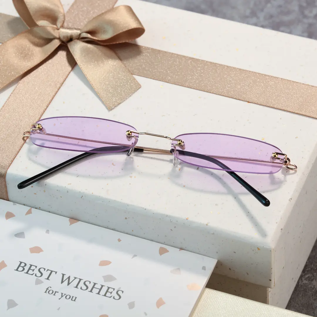 Scene view of Heath y2k rectangle pc sunglasses in pink. SPU: EP0112410