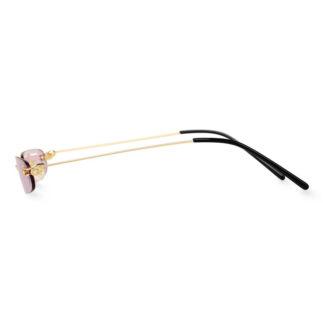 Side view of Heath y2k rectangle pc sunglasses in pink. SPU: EP0112410