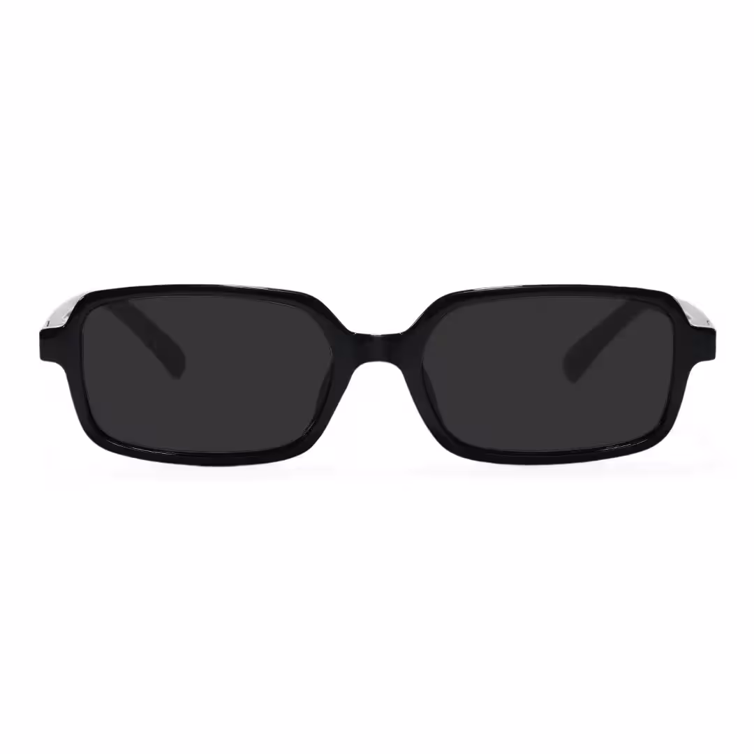 Front view of Tamar rectangle pc sunglasses EP0172507 in black