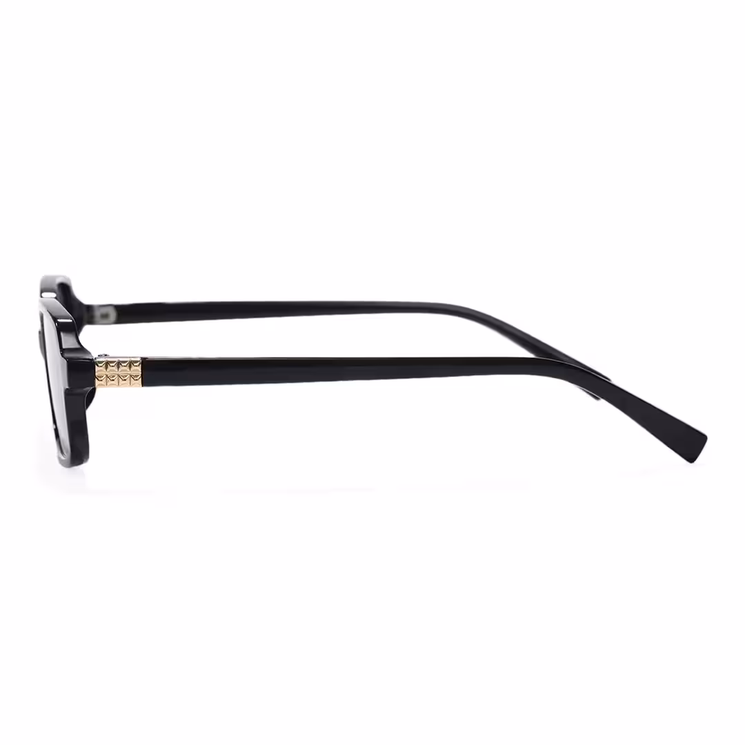 Side view of Tamar rectangle pc sunglasses in black. SPU: EP0172507