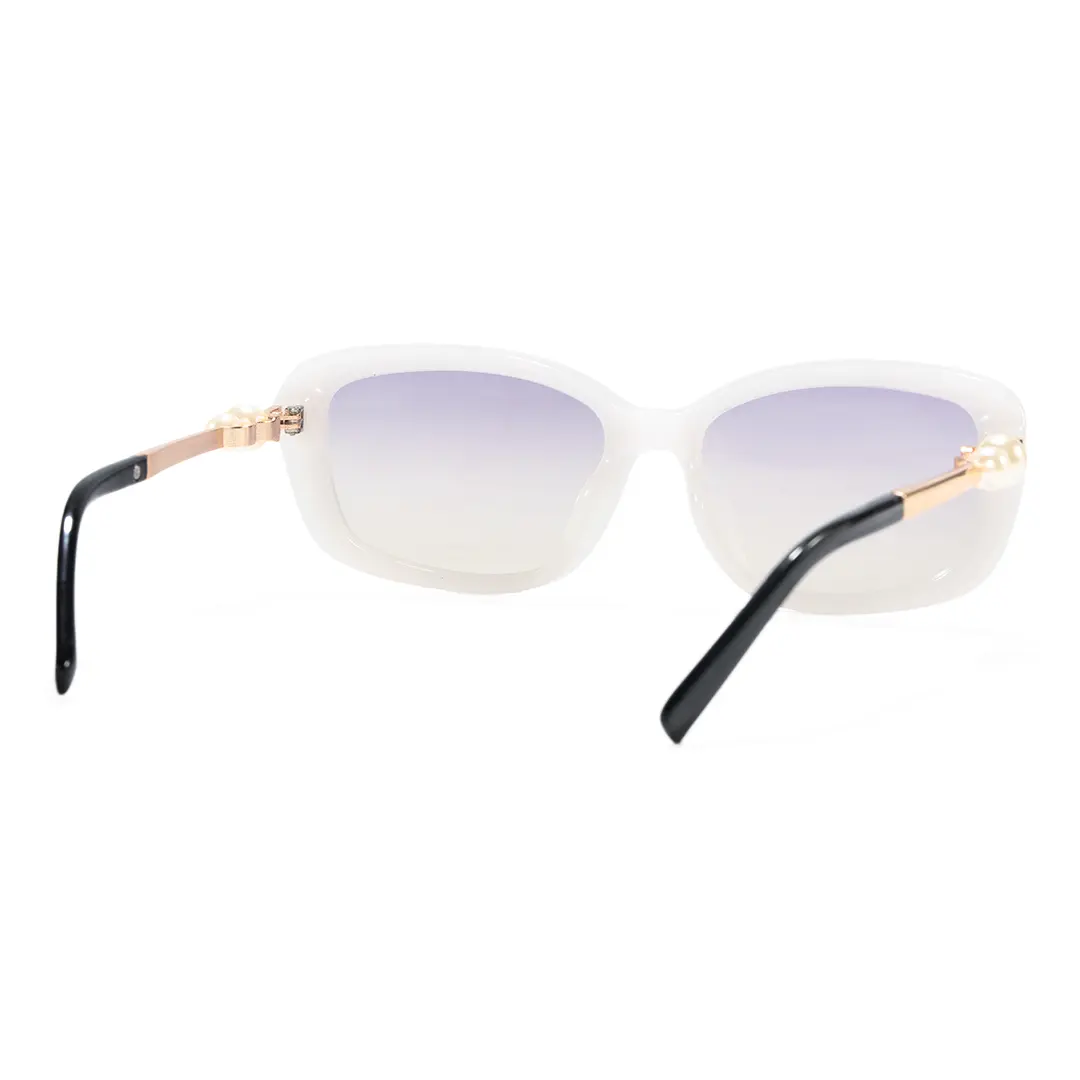 Back view of Valencia rectangle pc sunglasses EP0232603 in white