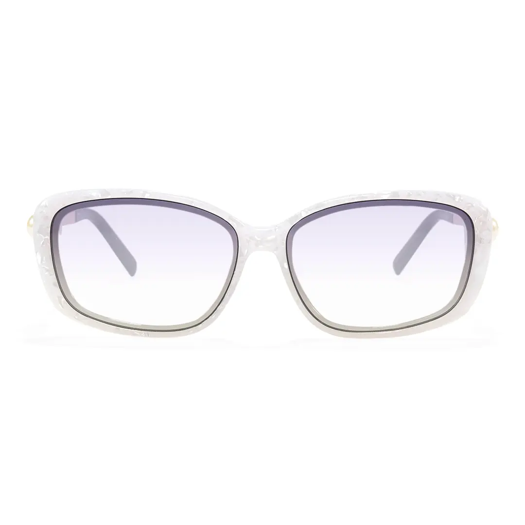 Front view of Valencia rectangle pc sunglasses EP0232603 in white