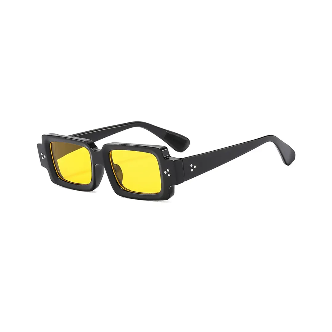 Angle view of Wade rectangle pc sunglasses EP0242507 in black