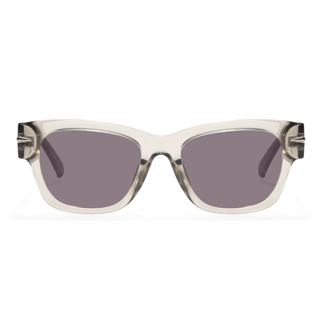 Front view of Hollis rectangle tr90 sunglasses ER0022604 in brown
