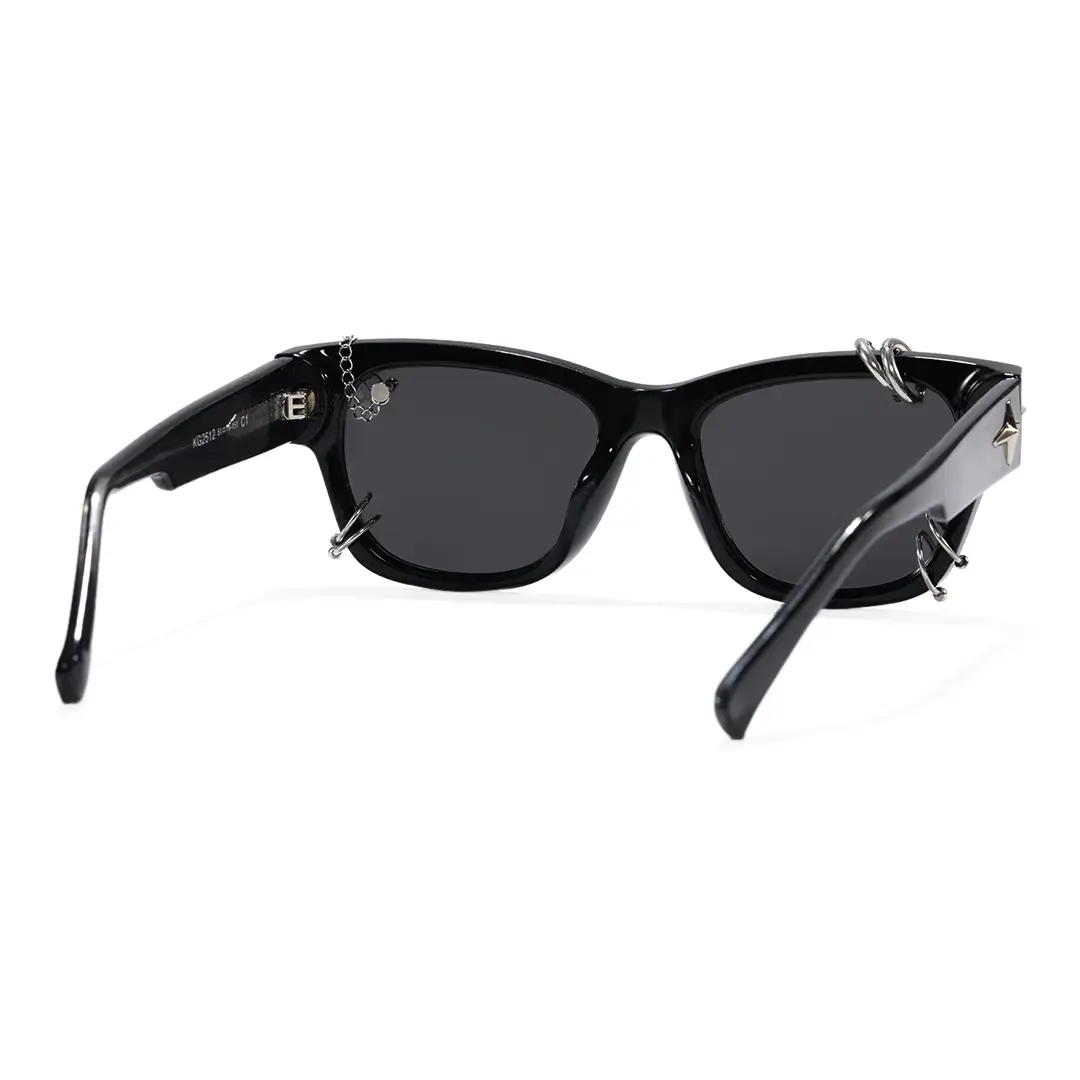 Back view of Trove y2k rectangle tr90 handcrafted polarized sunglasses ER0072604 in silver