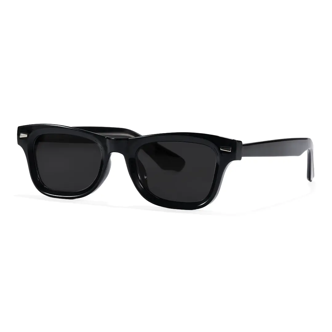 Angle view of Reign rectangle tr90 sunglasses ER0112604 in black