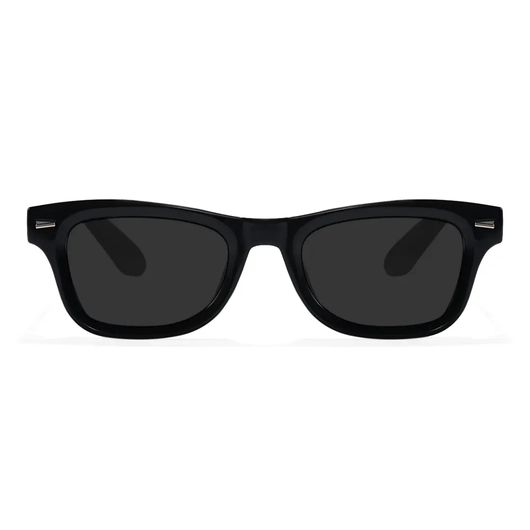 Front view of Reign rectangle tr90 sunglasses ER0112604 in black