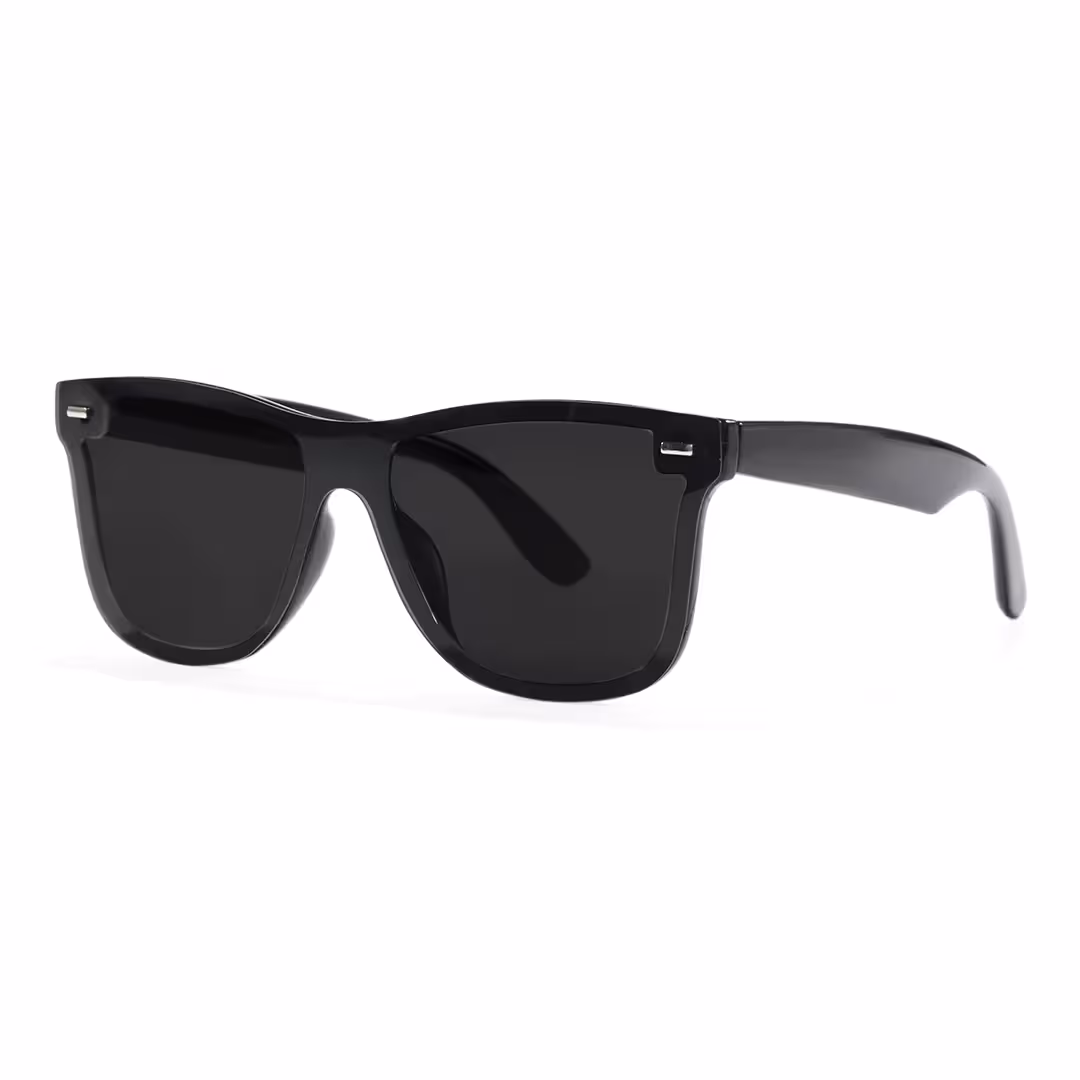 Angle view of Kestrel rectangle tr90 sunglasses ER0122604 in black