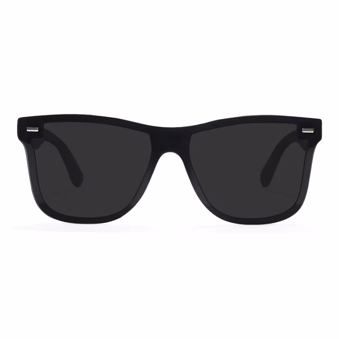 Front view of Kestrel rectangle tr90 sunglasses ER0122604 in black