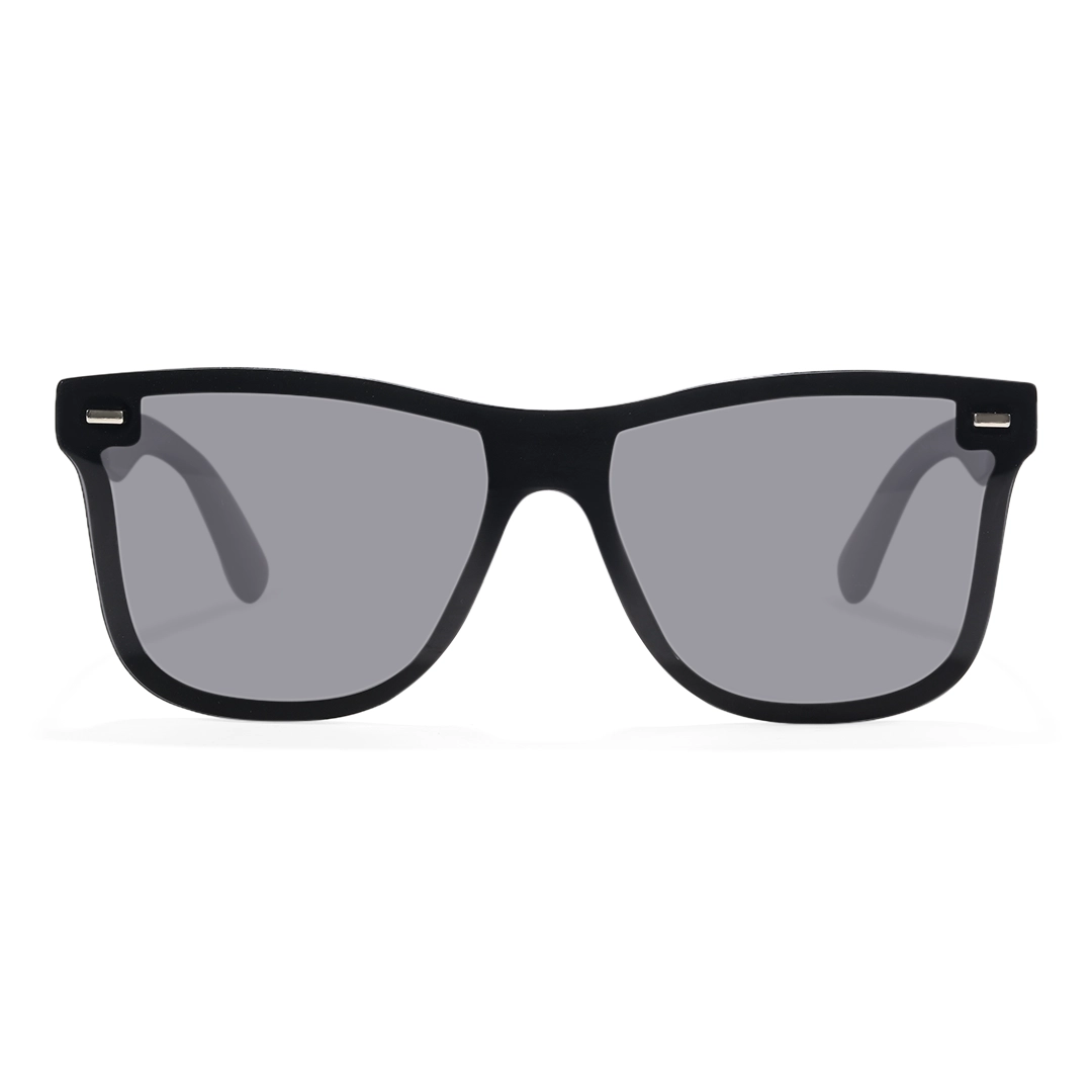 Front view of Kestrel rectangle tr90 sunglasses ER0122604 in black