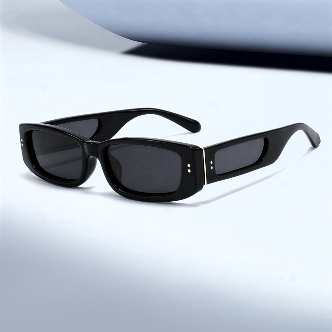 Scene close-up view of Raven rectangle tr90 sunglasses ER0132604 in black