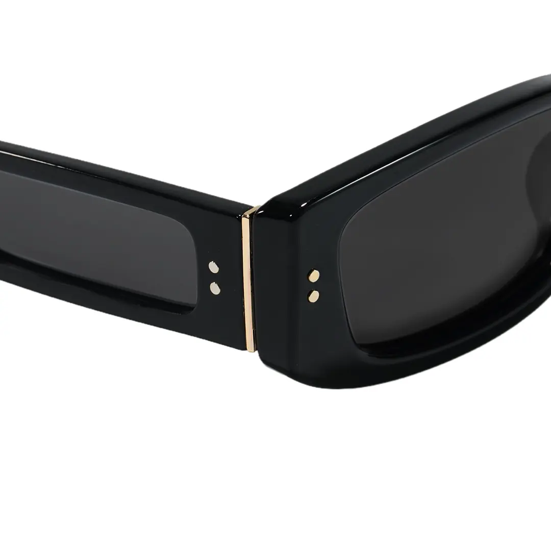 Frame detail view of Raven fashion rectangle tr90 sunglasses ER0132604 in black