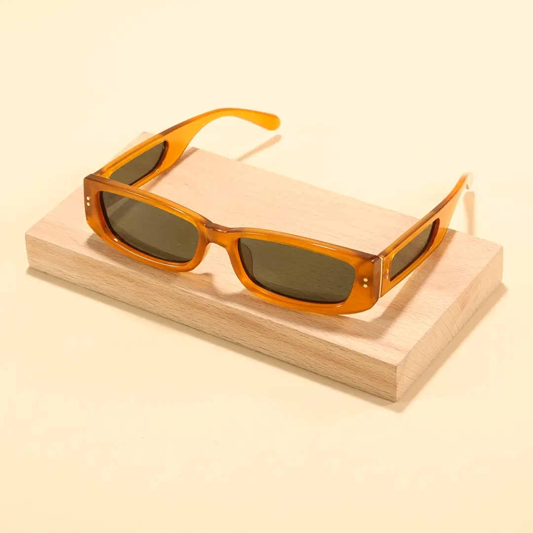 Scene view of Raven fashion rectangle tr90 sunglasses ER0132604 in yellow