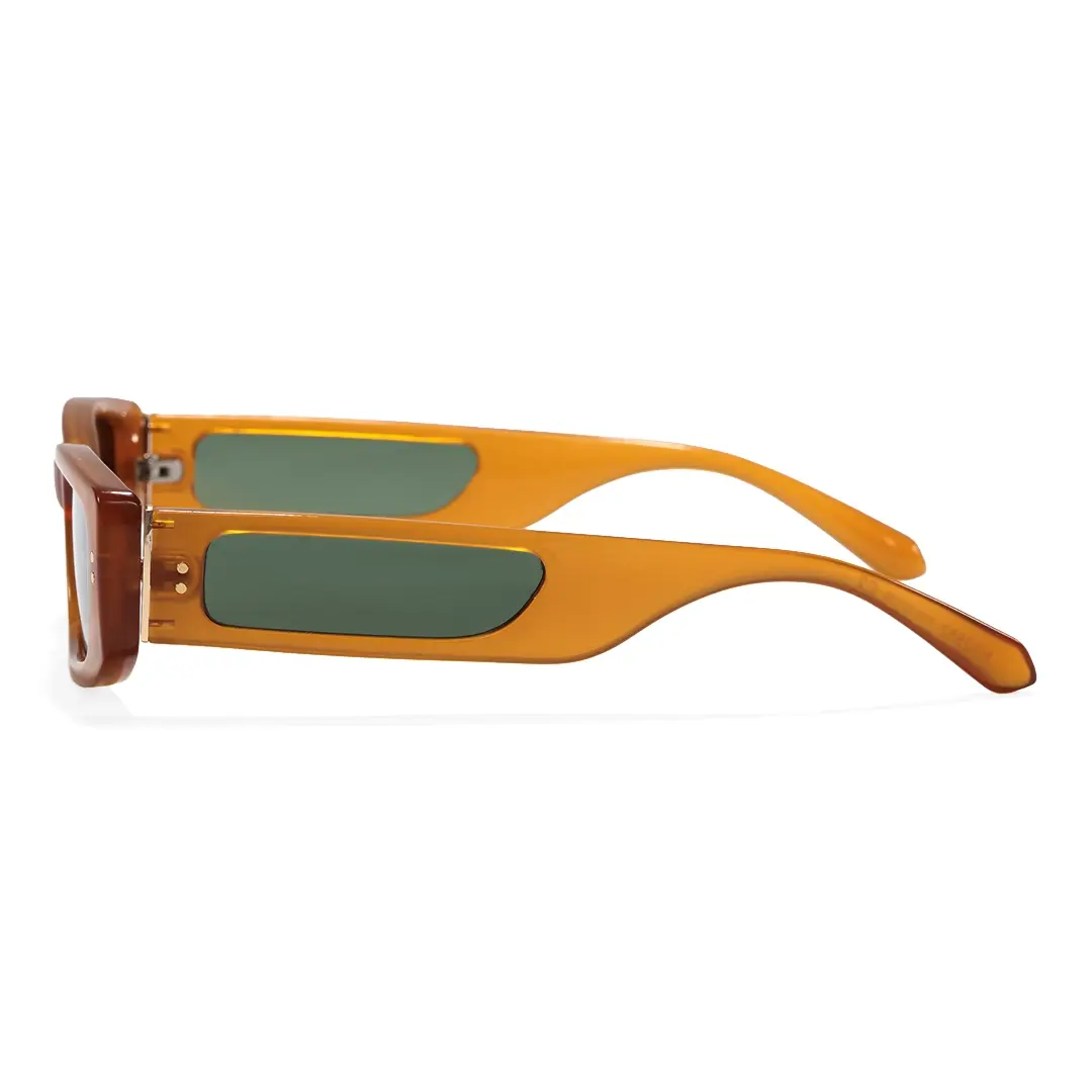 Side view of Raven fashion rectangle tr90 sunglasses ER0132604 in yellow