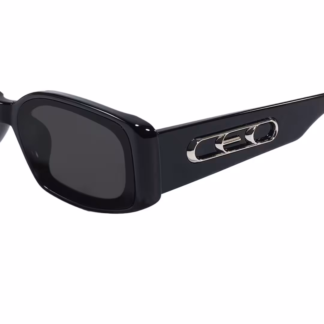 End piece detail of Veldt rectangle tr90 sunglasses ER0142604 in black