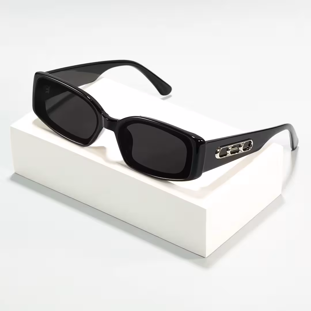 Scene view of Veldt rectangle tr90 sunglasses ER0142604 in black