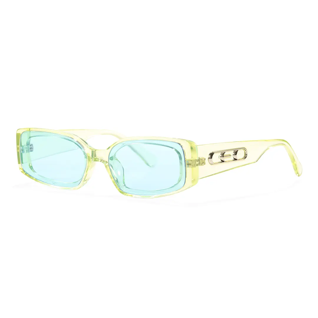 Angle view of Veldt fashion rectangle tr90 sunglasses ER0142604 in green