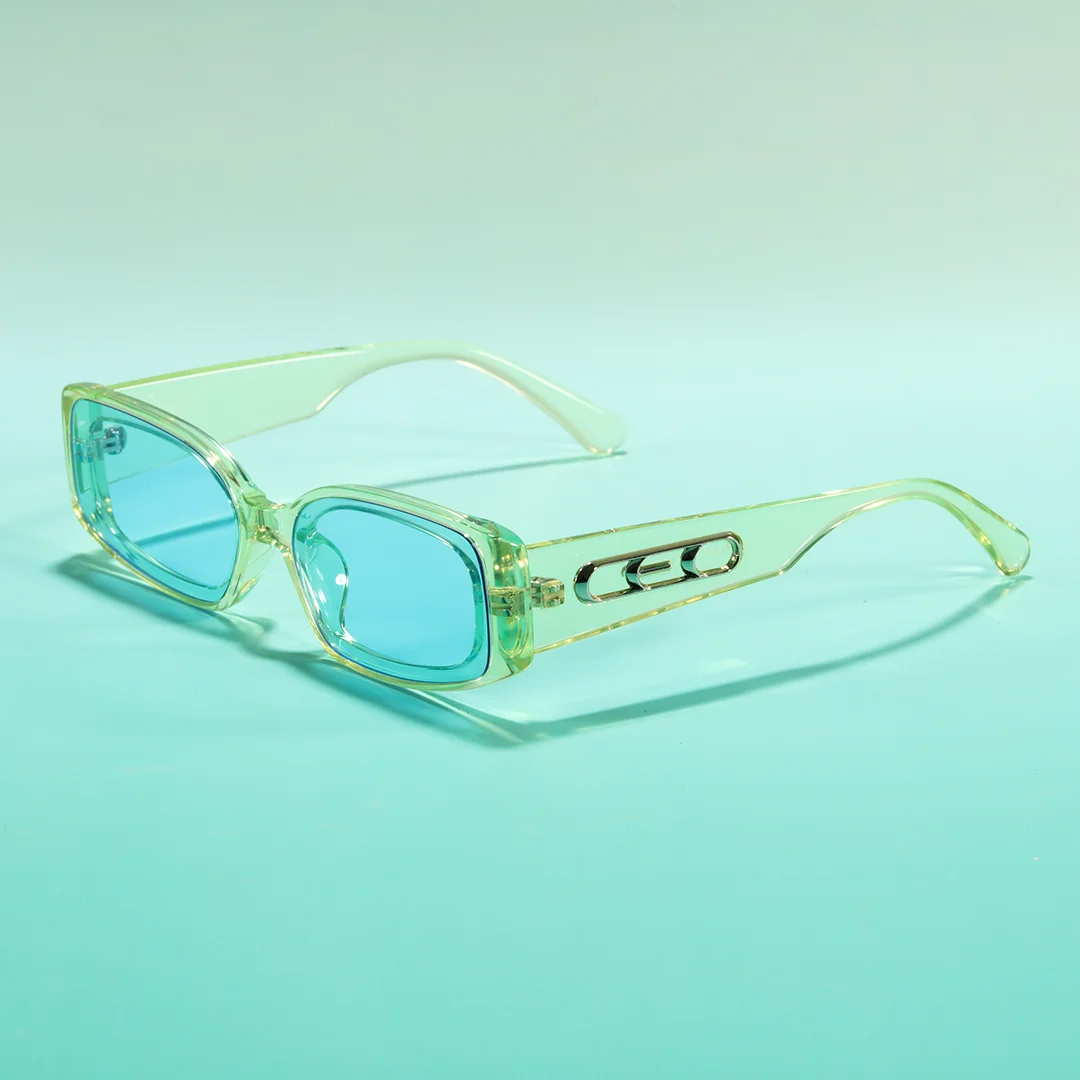 Scene view of Veldt fashion rectangle tr90 sunglasses ER0142604 in green