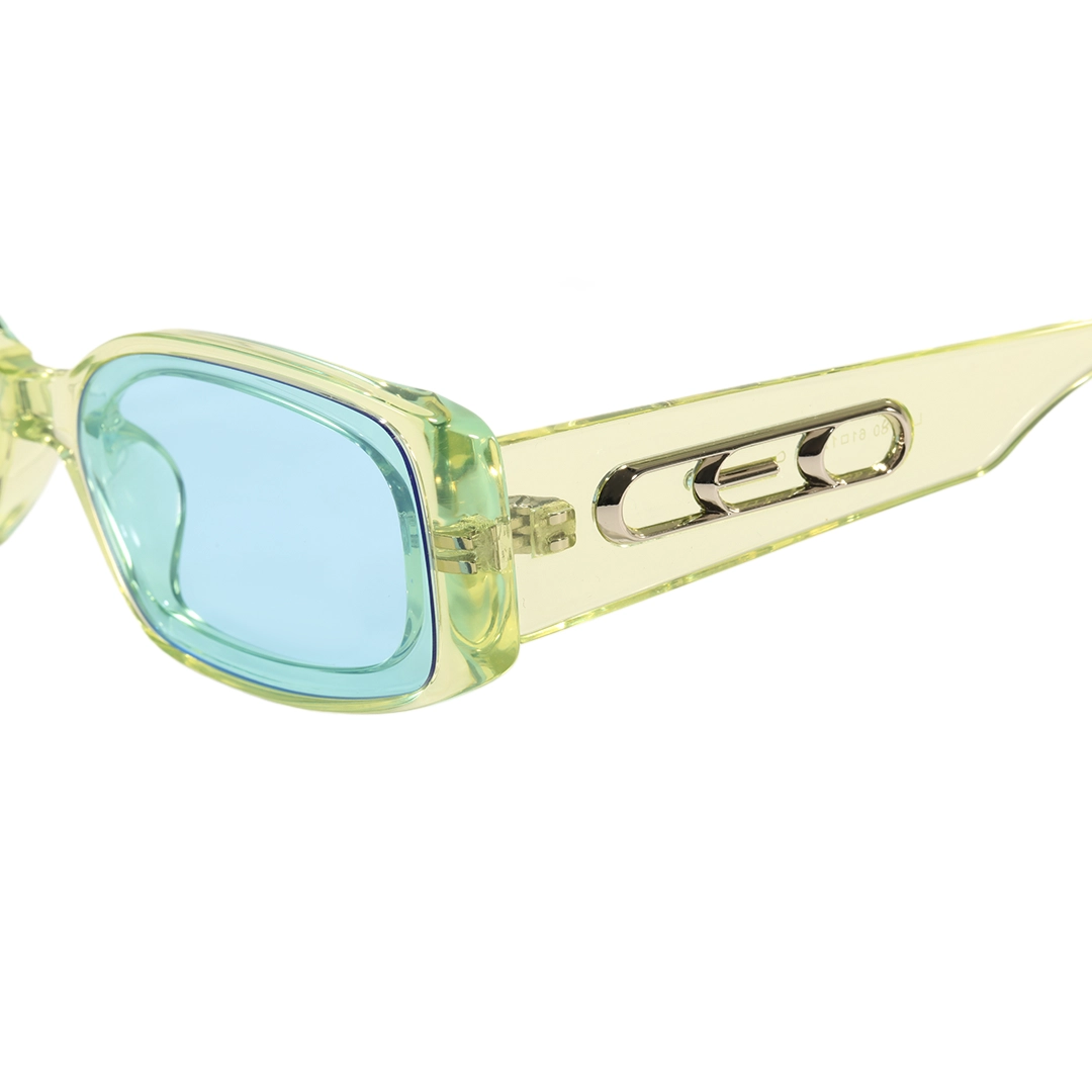 Temple detail of Veldt fashion rectangle tr90 sunglasses ER0142604 in green