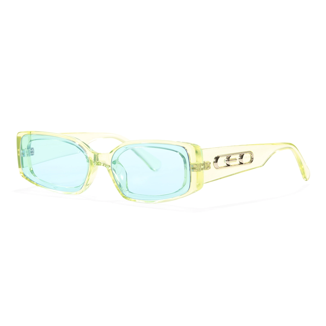 Angle view of Veldt rectangle tr90 sunglasses ER0142604 in green