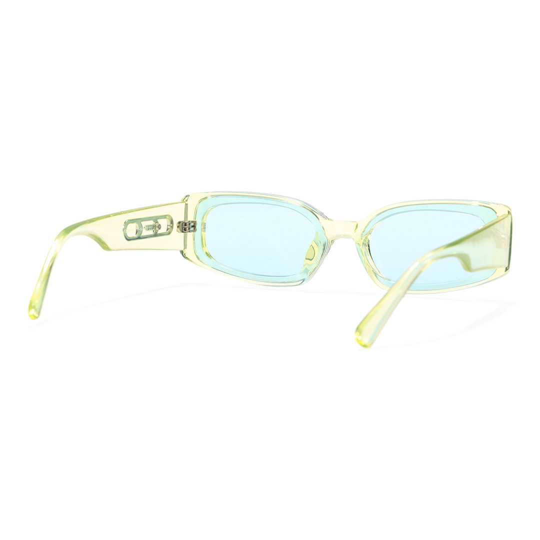 Back view of Veldt rectangle tr90 sunglasses ER0142604 in green