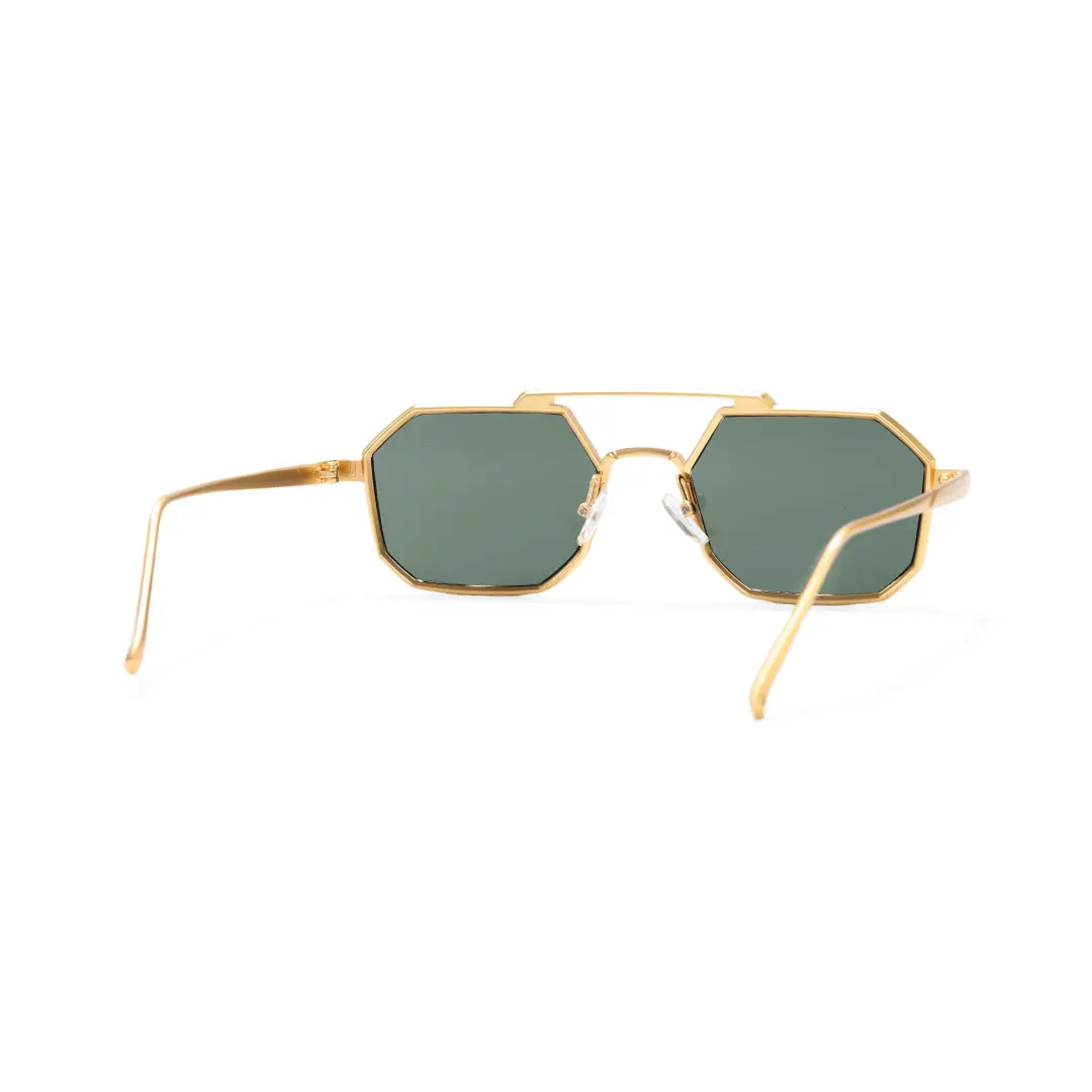 Back view of Caitlin geometric metal sunglasses GM0012505 in green