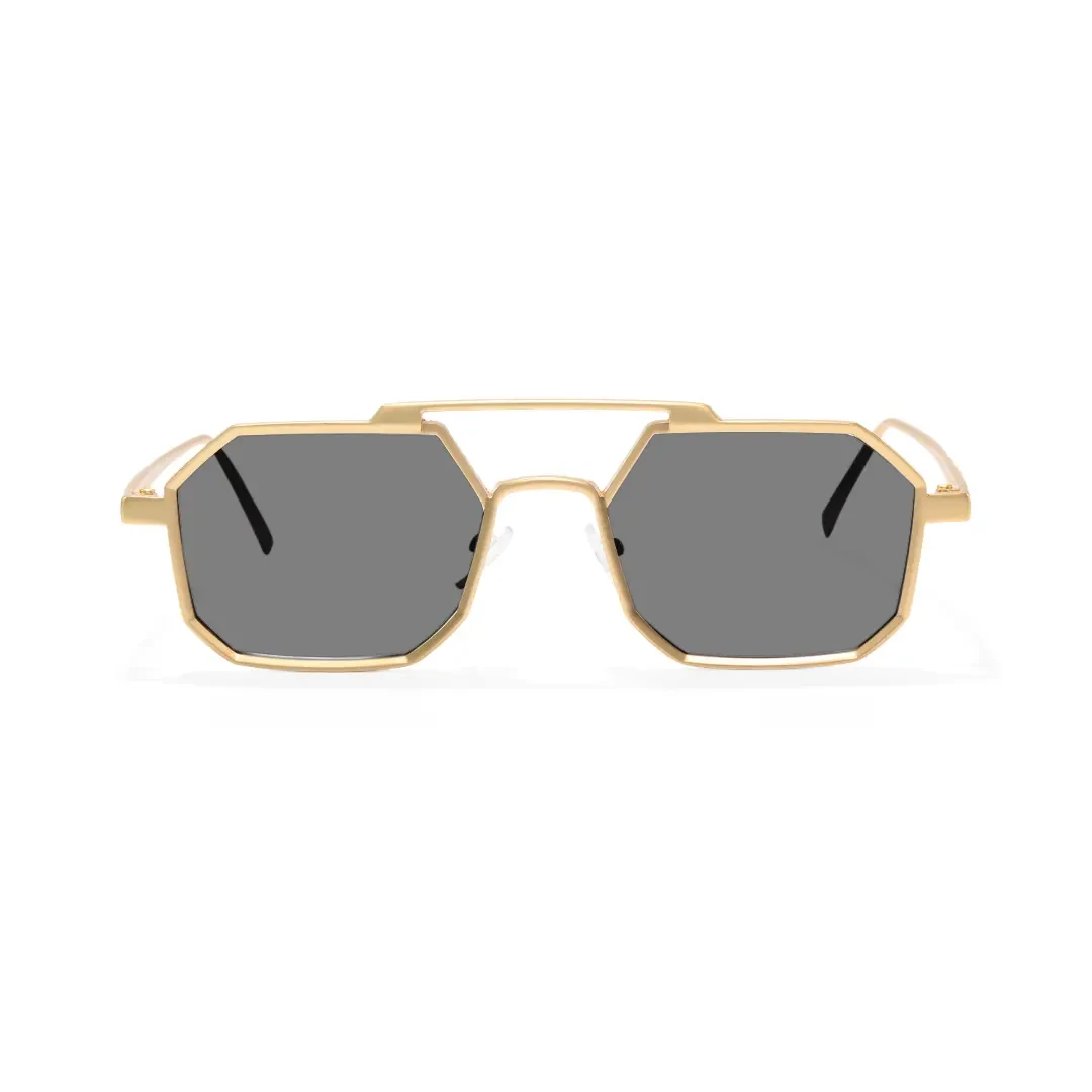 Front view of Caitlin geometric metal sunglasses GM0012505 in grey