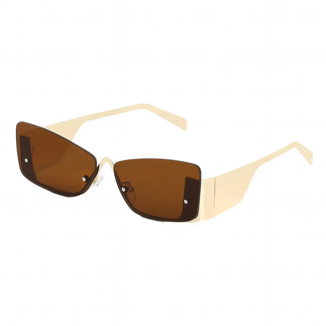 Angle view of Bedia fashion geometric tr90 sunglasses GM0202303 in brown