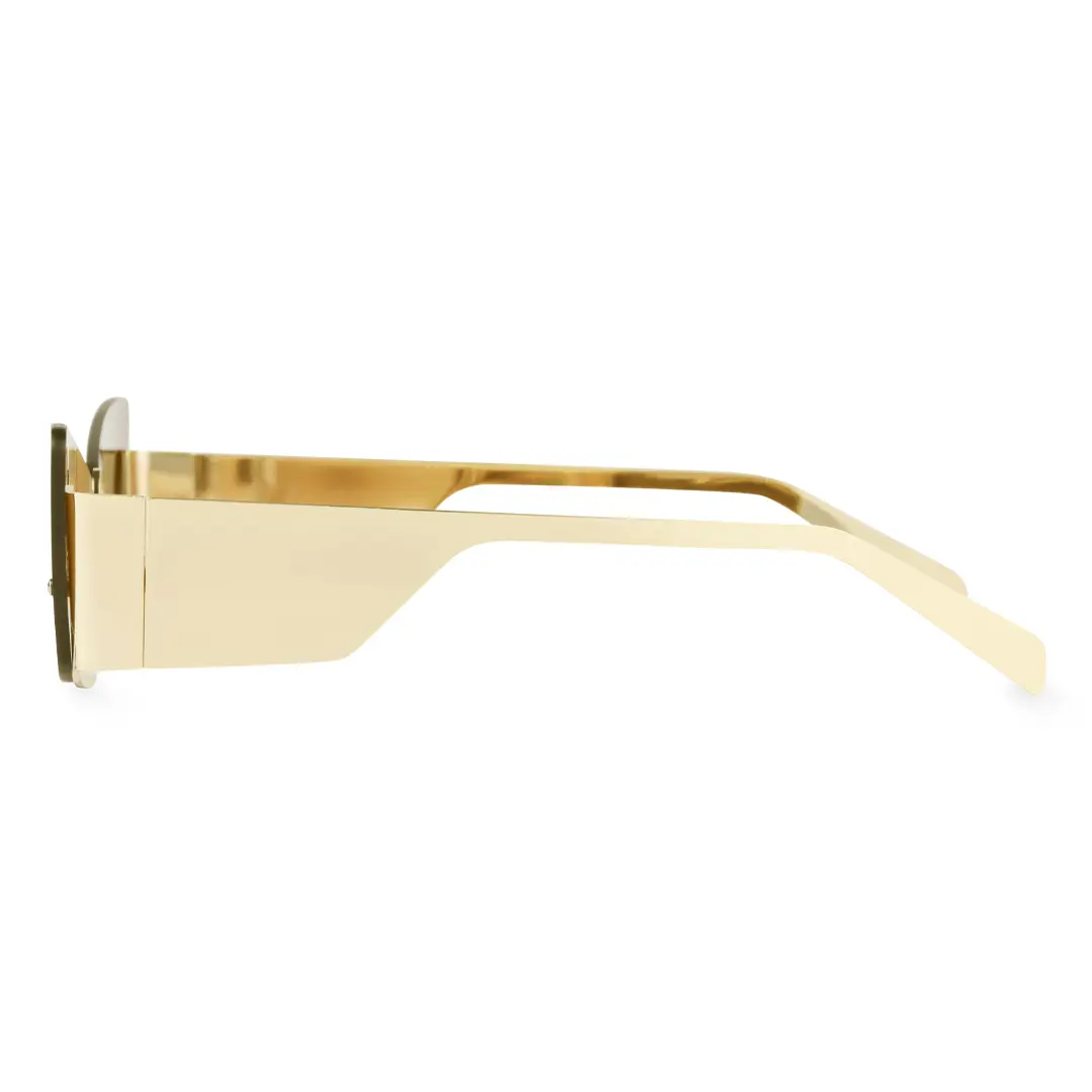 Side view of Bedia fashion geometric tr90 sunglasses GM0202303 in brown