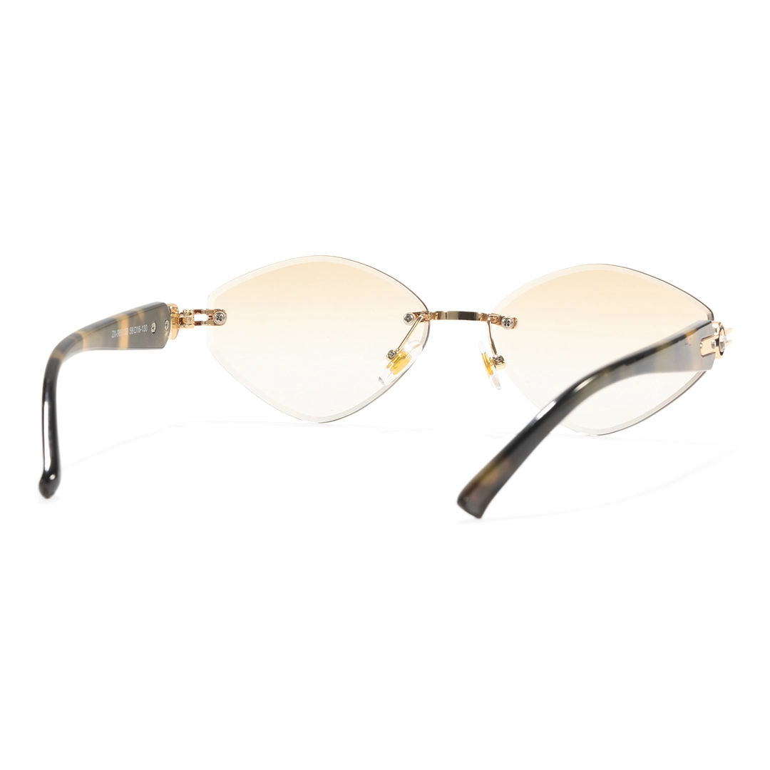 Back view of Ayla fashion geometric pc sunglasses GP0102604 in tortoise