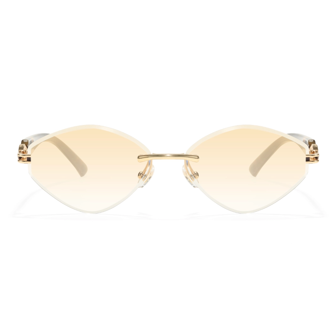 Front view of Ayla fashion geometric pc sunglasses GP0102604 in tortoise