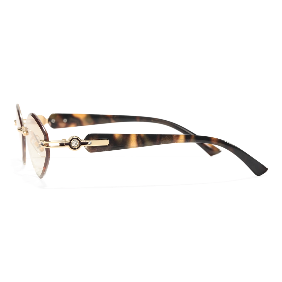 Side view of Ayla fashion geometric pc sunglasses GP0102604 in tortoise