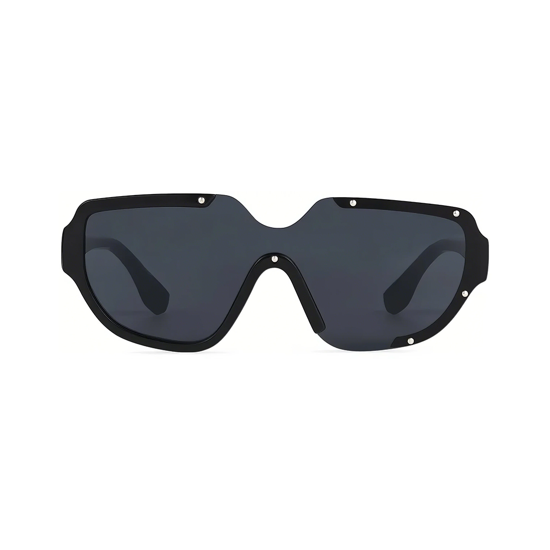 Front view of Bake fashion geometric pc sunglasses GP0202302 in black