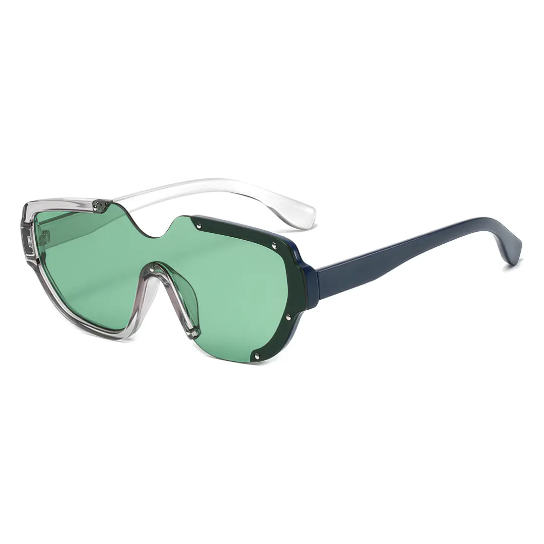Angle view of Bake fashion geometric pc sunglasses GP0202302 in green
