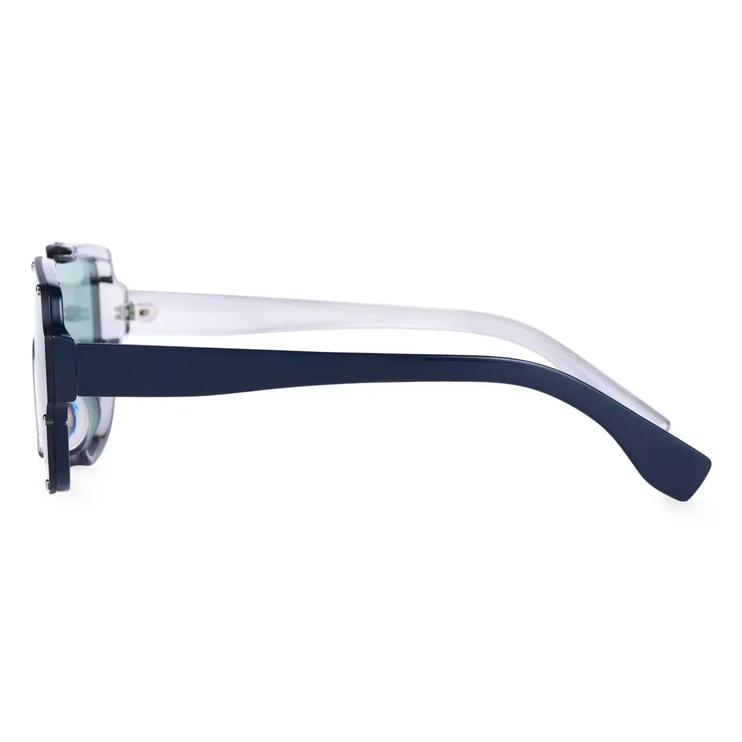 Side view of Bake fashion geometric pc sunglasses GP0202302 in green