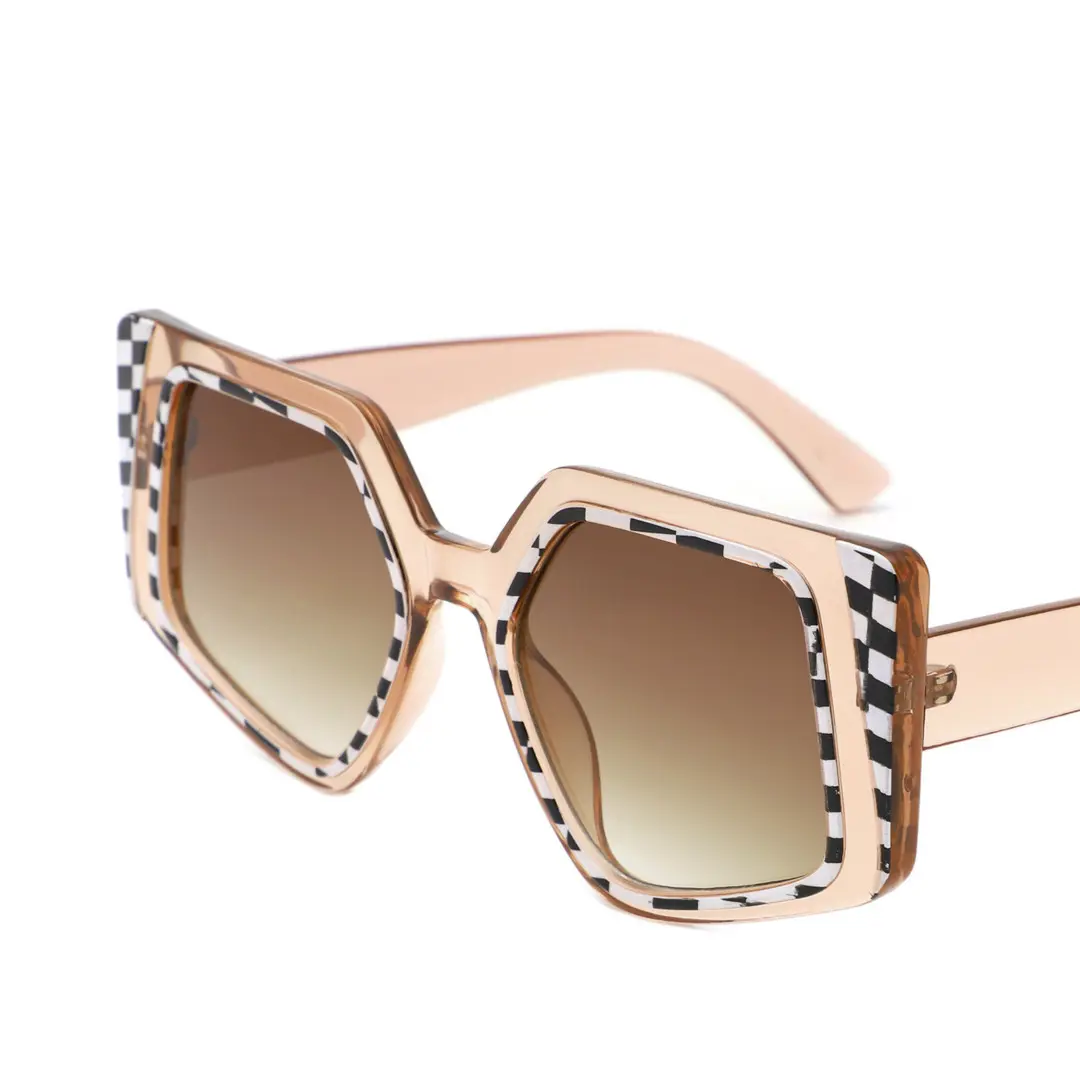 Frame detail view of Miley geometric pc sunglasses GP0222507 in brown