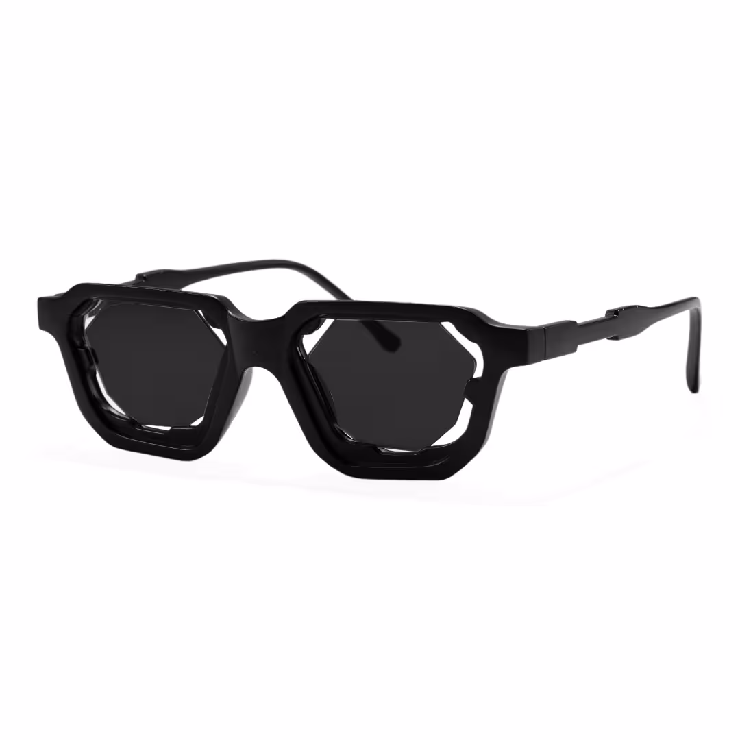 Angle view of Talin fashion geometric pc sunglasses GP0482605 in black