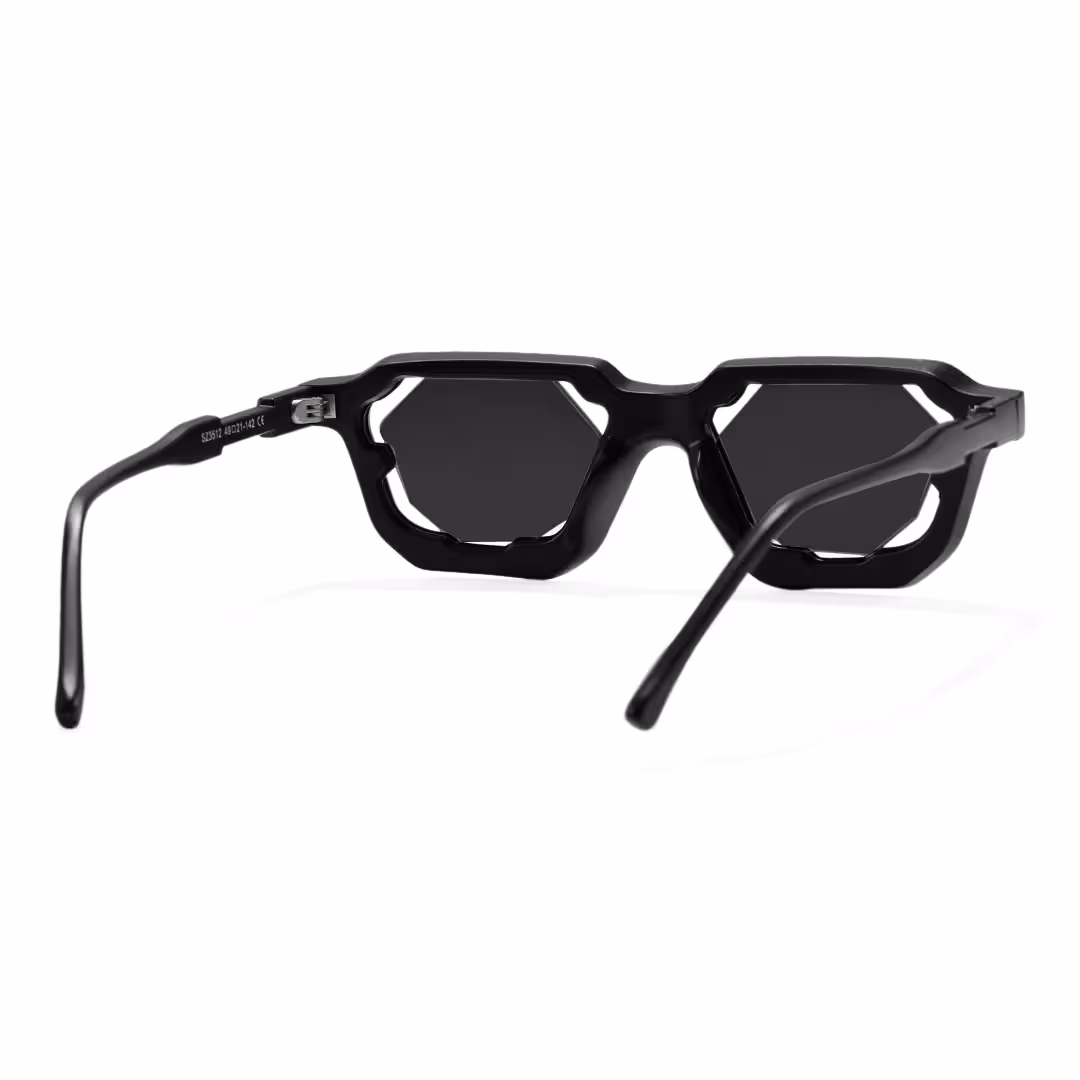 Back view of Talin fashion geometric pc sunglasses GP0482605 in black