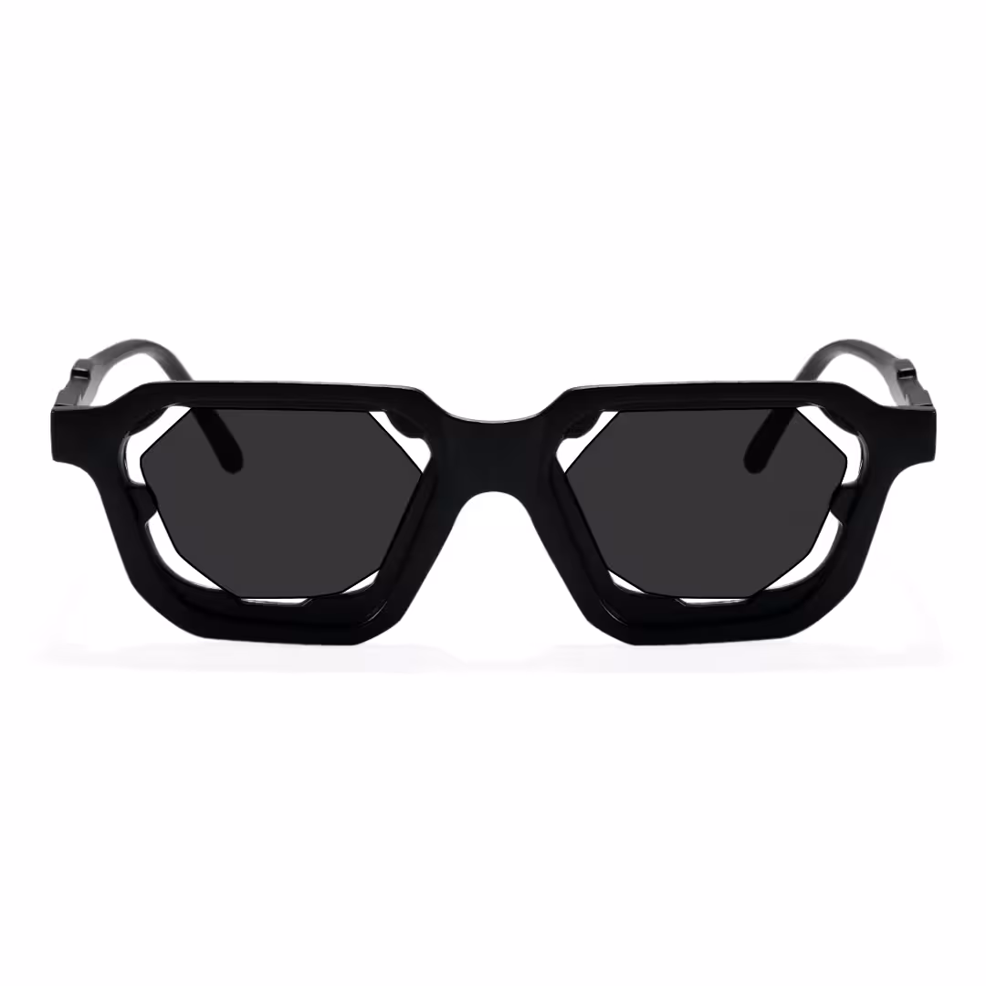 Front view of Talin fashion geometric pc sunglasses GP0482605 in black
