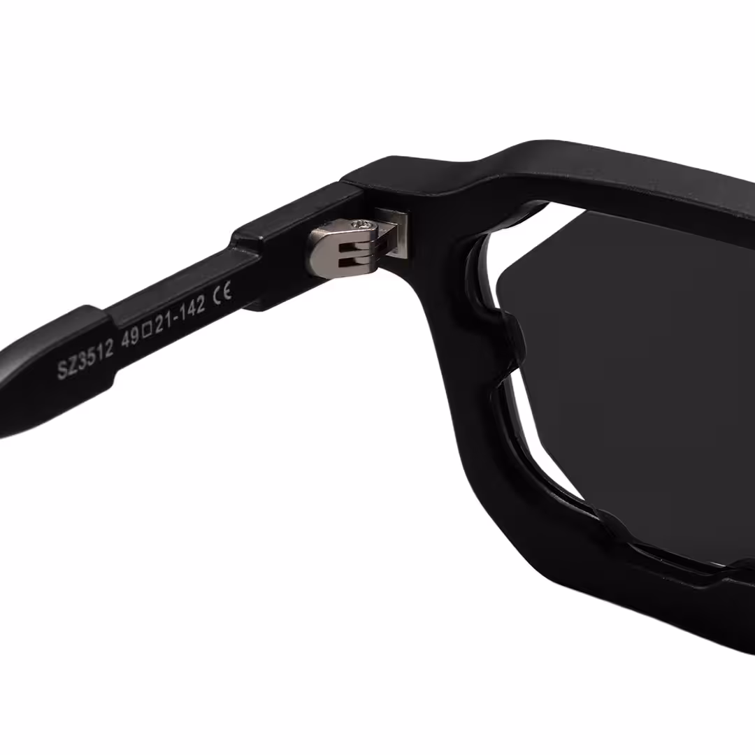 Hinge detail of Talin fashion geometric pc sunglasses GP0482605 in black