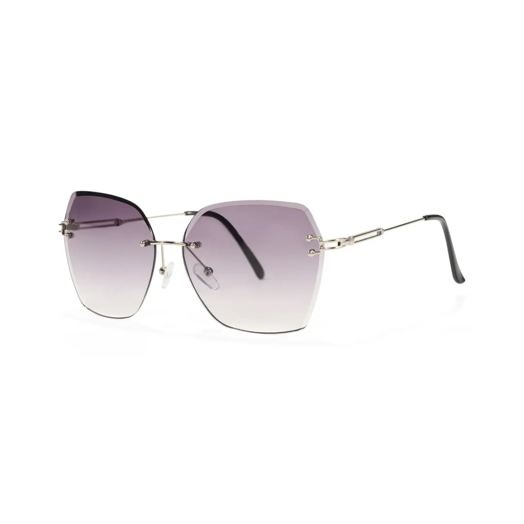 Angle view of Tara geometric metal sunglasses GX0082505 in grey