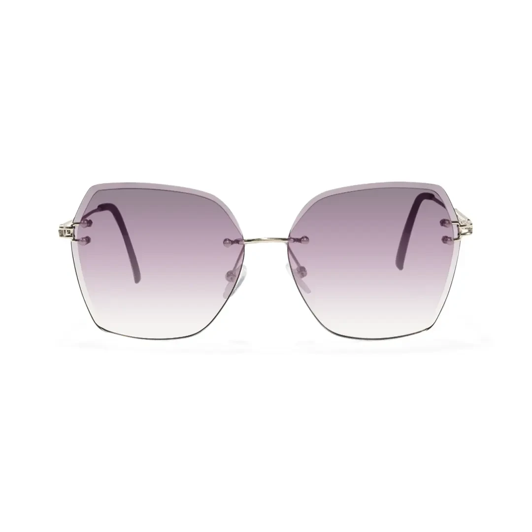 Front view of Tara geometric metal sunglasses GX0082505 in grey