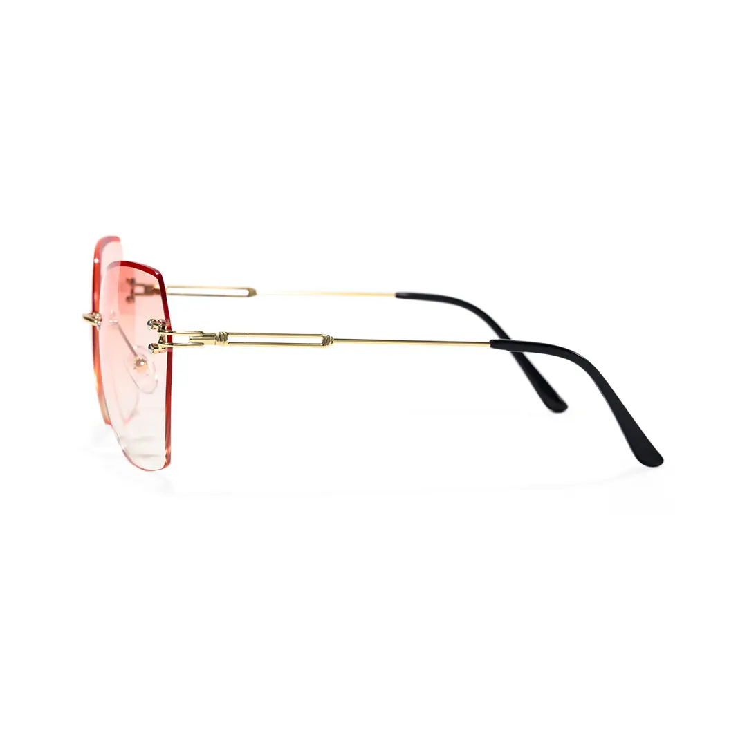 Side view of Tara geometric metal sunglasses GX0082505 in pink